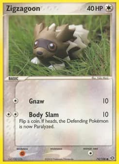 Zigzagoon card in English