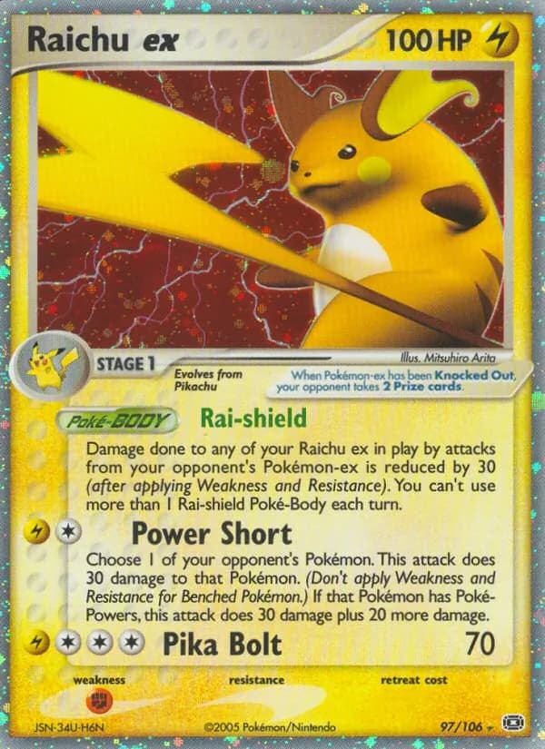 Raichu ex card in English