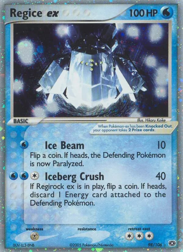 Regice ex card in English