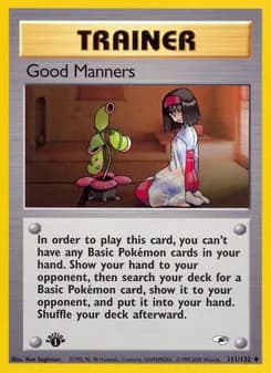 Good Manners card in English