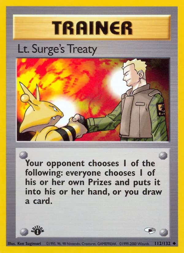 Lt. Surge's Treaty card in English