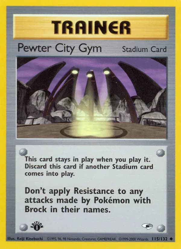 Pewter City Gym card in English
