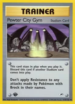 Pewter City Gym card in English