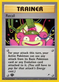 Recall card in English