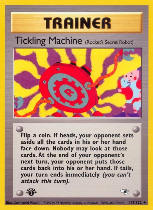 Tickling Machine card in English