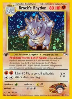 Brock's Rhydon card in English