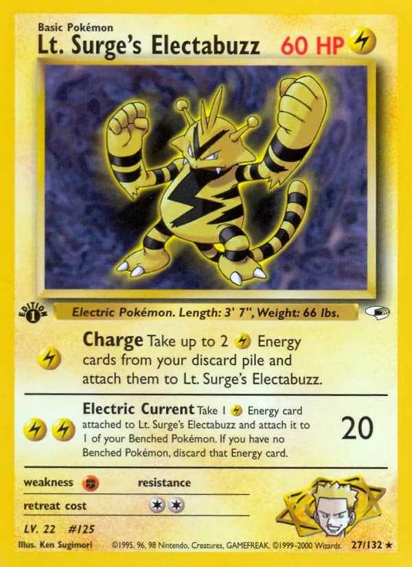 Lt. Surge's Electabuzz card in English