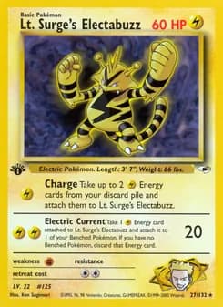 Lt. Surge's Electabuzz card in English