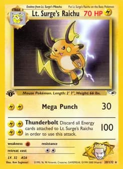 Lt. Surge's Raichu card in English