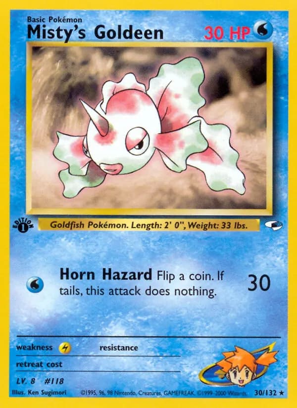 Misty's Goldeen card in English
