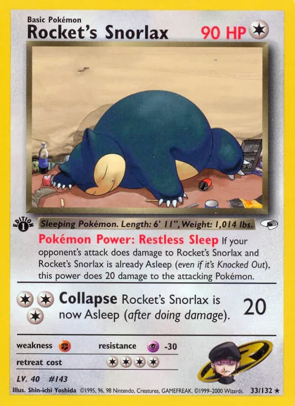 Rocket's Snorlax card in English