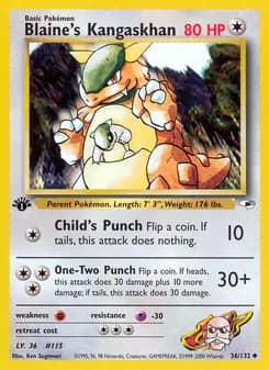 Blaine's Kangaskhan card in English