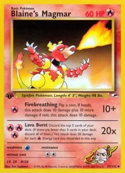 Blaine's Magmar card in English