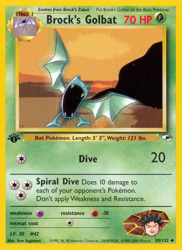 Brock's Golbat card in English
