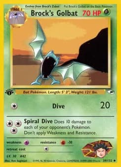 Brock's Golbat card in English