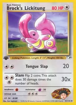 Brock's Lickitung card in English