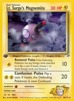 Lt. Surge's Magnemite card in English