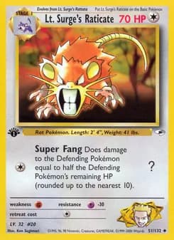 Lt. Surge's Raticate card in English