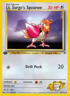 Lt. Surge's Spearow card in English