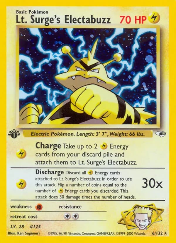 Lt. Surge's Electabuzz card in English