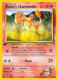 Blaine's Charmander card in English