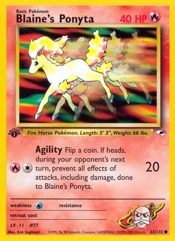 Blaine's Ponyta card in English