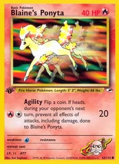 Blaine's Ponyta card in English