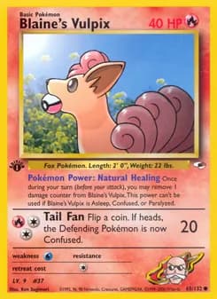 Blaine's Vulpix card in English