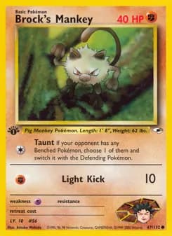 Brock's Mankey card in English