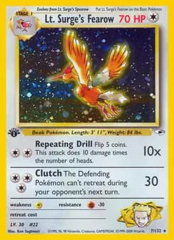 Lt. Surge's Fearow card in English