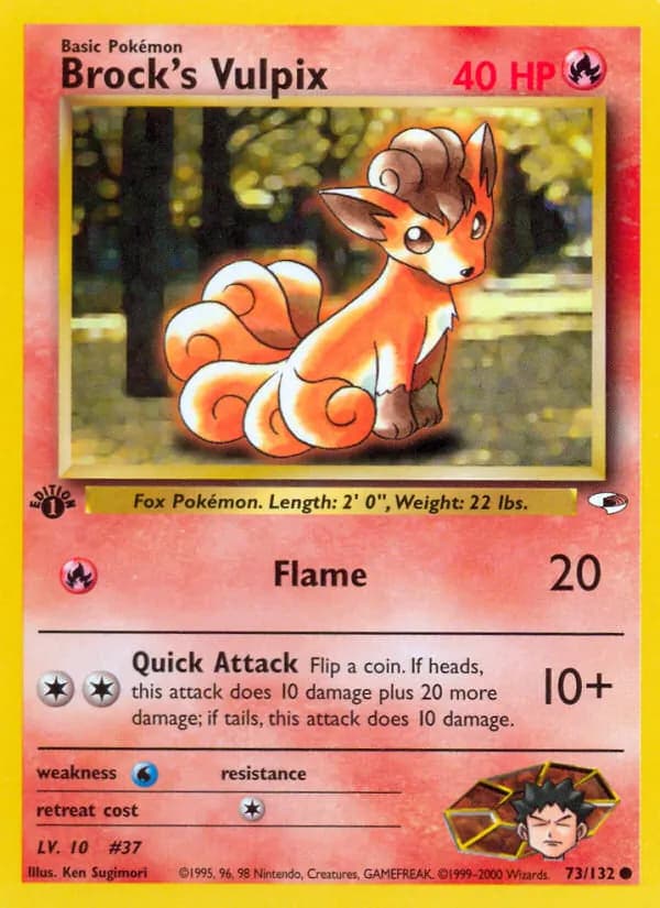 Brock's Vulpix card in English