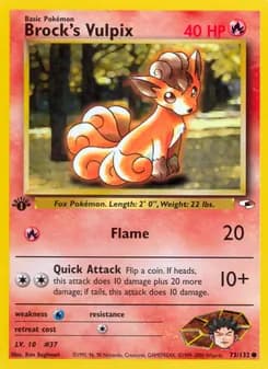 Brock's Vulpix card in English