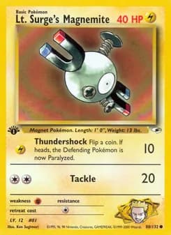 Lt. Surge's Magnemite card in English