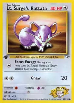 Lt. Surge's Rattata card in English