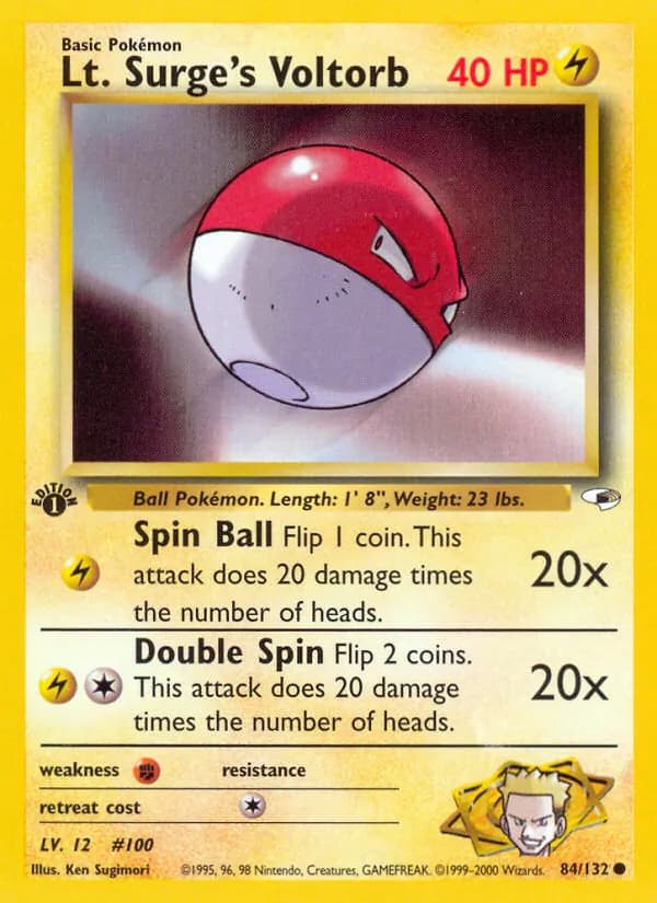 Lt. Surge's Voltorb card in English