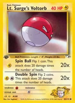 Lt. Surge's Voltorb card in English