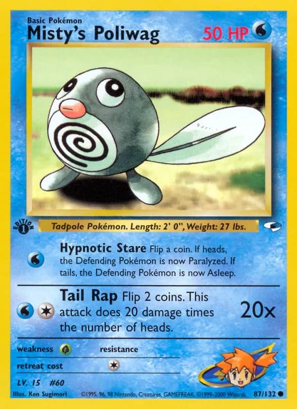 Misty's Poliwag card in English