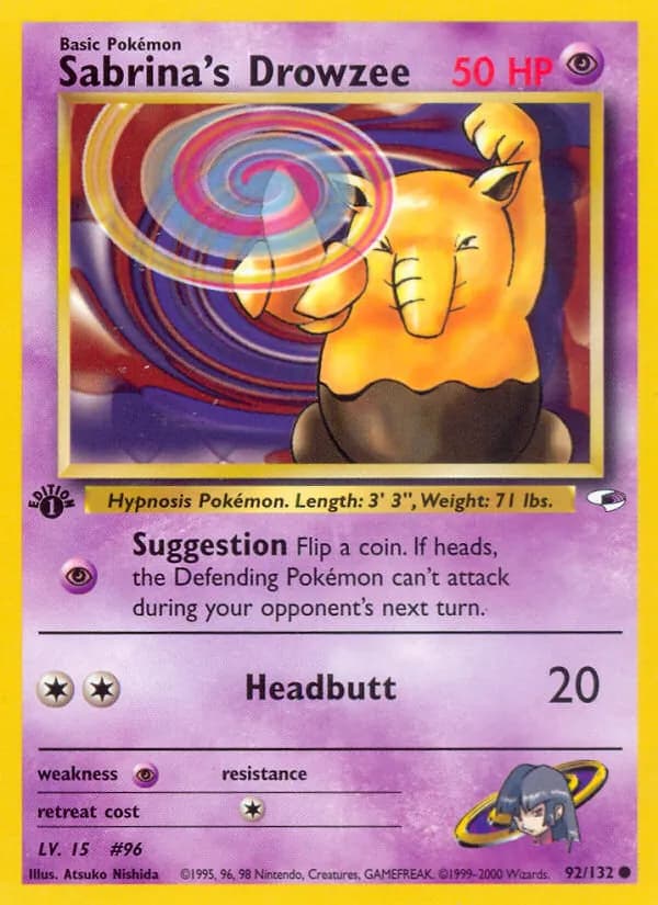 Sabrina's Drowzee card in English