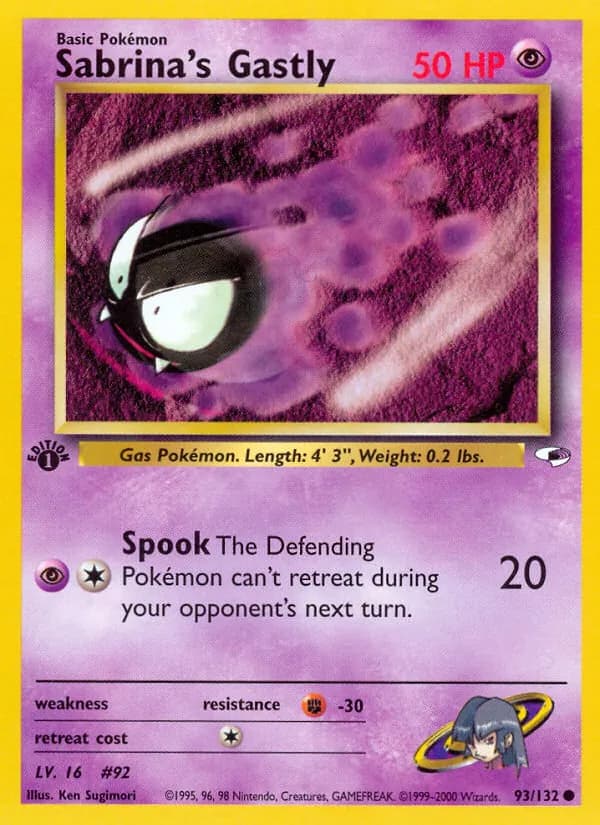 Sabrina's Gastly card in English