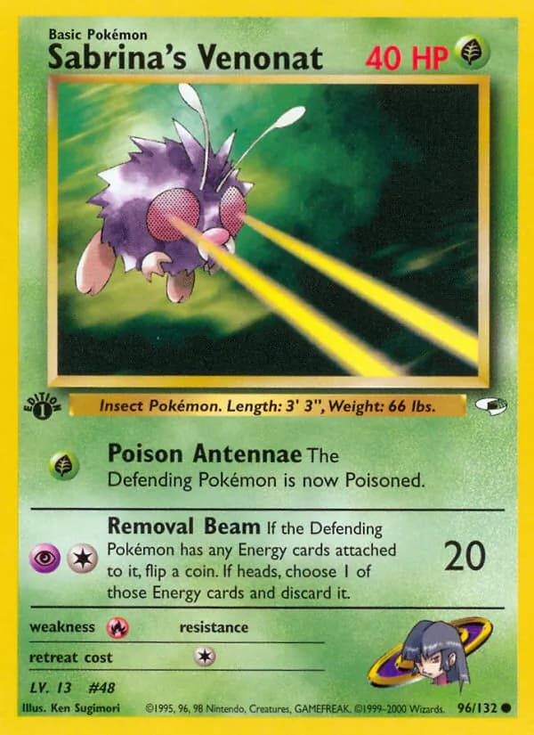 Sabrina's Venonat card in English