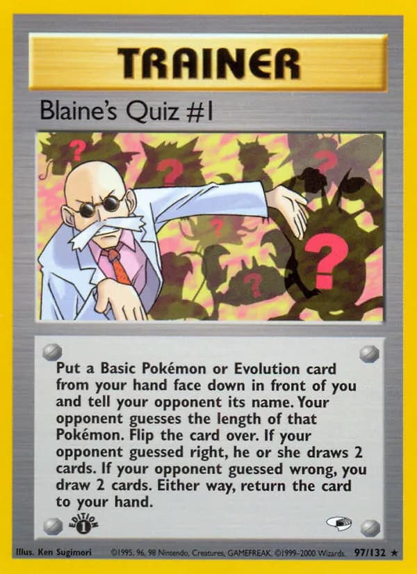 Blaine's Quiz #1 card in English
