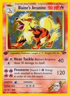 Blaine's Arcanine card in English