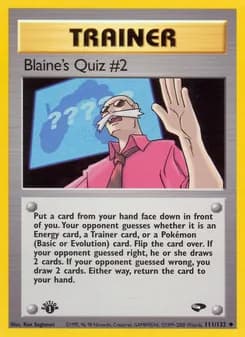 Blaine's Quiz #2 card in English