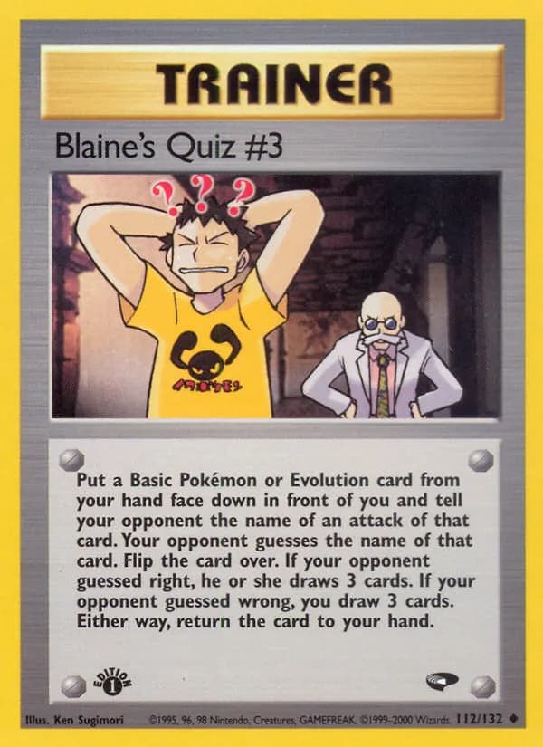 Blaine's Quiz #3 card in English