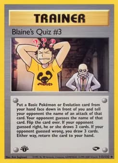 Blaine's Quiz #3 card in English