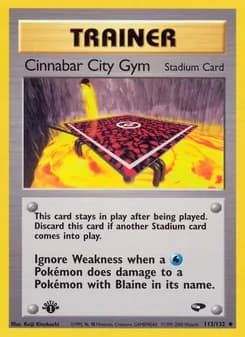 Cinnabar City Gym card in English
