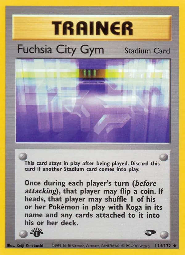 Fuchsia City Gym card in English