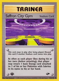Saffron City Gym card in English