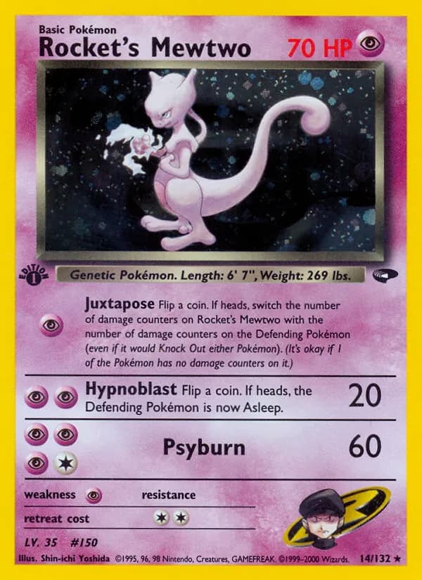 Rocket's Mewtwo card in English