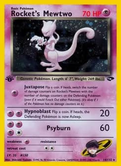 Rocket's Mewtwo card in English